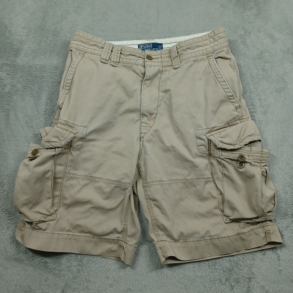 Vintage Polo Ralph Lauren Shorts Mens 31 Brown Cargo Pockets‎ Casual